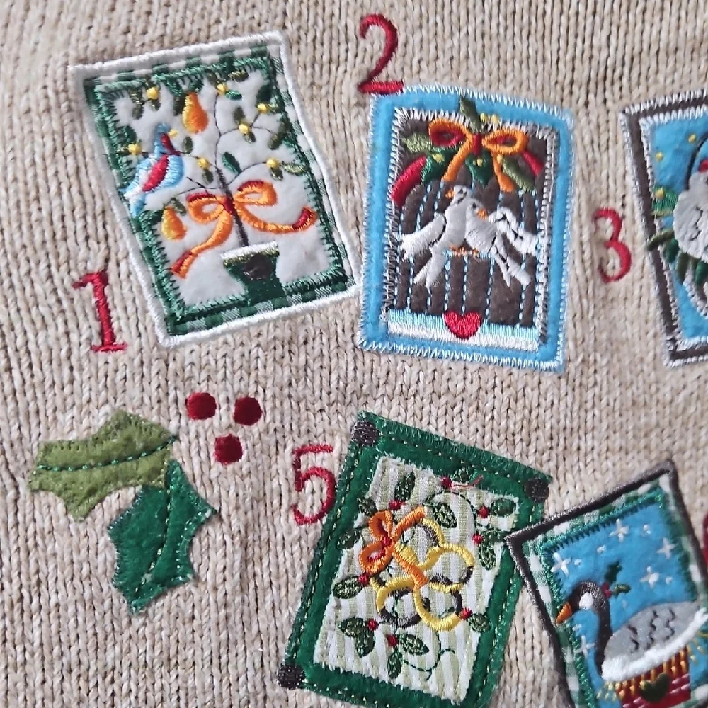 Vintage Christopher & Banks “12 Days of Christmas” Holiday Sweater Large